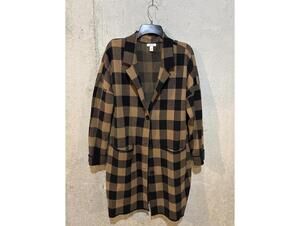 Nine West Long Checkered Blazer